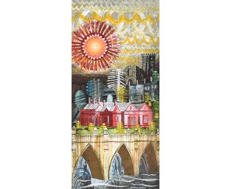 Ed Kluz (b.1980)"The Station, Richmond"Mixed media collage, 60cm by 28.5cmProvenance: Commissioned from the artist in 2007Ove