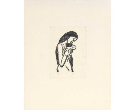 Eric Gill ARA, RDI (1882-1940)"Madonna and Child"Initialled and numbered 73/c, woodblock print; together with a further signe