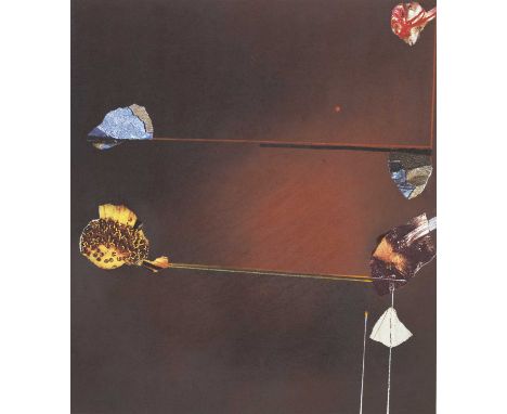 David Blackburn (1939-2016)“Central Australia Collage” (1984)Signed and dated, pastel and collage, 42cm by 37cmSlight cocklin