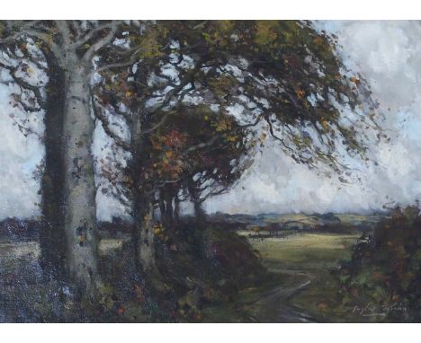 JAMES TAYLOR BROWN (SCOTTISH 1868-1923) AYRSHIRE LANDSCAPE Oil on canvas, signed, 33 x 46cm (13 x 18") Condition Report: On c