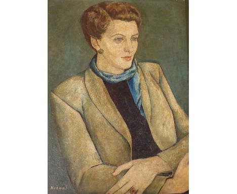 JACOB KRAMER (UKRANIAN 1892-1962) PORTRAIT OF A WOMAN Oil on board, signed, 62 x 46cm (24 1/4 x 18") Condition Report: On clo
