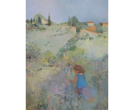 •ANN PATRICK (SCOTTISH B. 1937) ITALIAN LANDSCAPE Oil on panel board, signed, 89 x 69cm (35 x 27") Inscribed with title on Th
