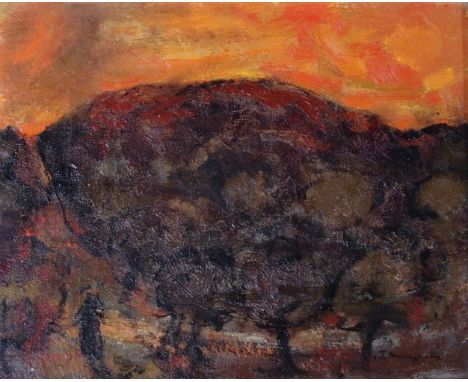 •LESZEK MUSZYNSKI (POLISH 1923-2012) AFTER THE RAIN, IBIZA OIl on panel board, signed, 25 x 31cm (9 3/4 x 12 1/4") Royal Scot