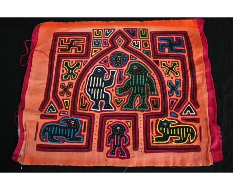 Aboriginal art. Fabric embroidery. Unsigned. L.37 W.45cm. 
