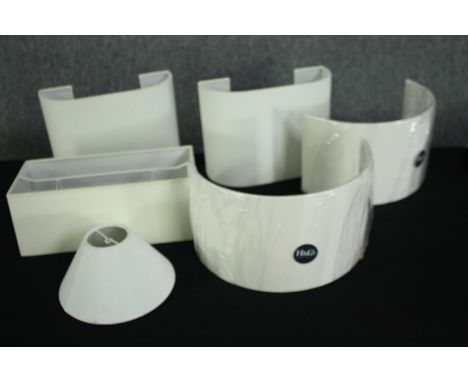 A collection of modern lamp shades. H.22cm. (largest) 