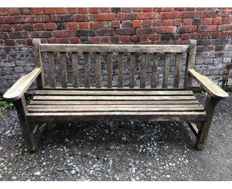 Garden bench, vintage weathered teak. H.85 W.162 D.70cm. 