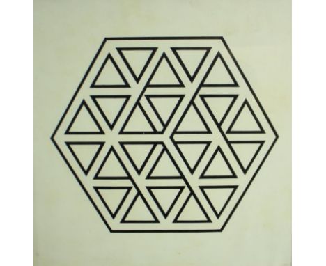 Trevor Frankland (1931–2011). Ink on paper. Circa 1965. A precise and controlled piece of geometric art on cartridge paper. I