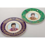 Two Royal Worcester limited edition porcelain plates commemorating the jockey Lester Piggott.