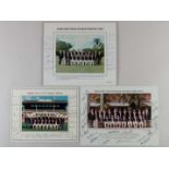 Three M.C.C. Cricket Tour signed team photographs