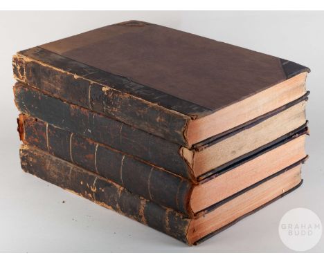 Four bound volumes of The Horse-Breeder & Racing Record at Home & Abroad, rare, broadsheet newspaper-style, edited by “Beacon