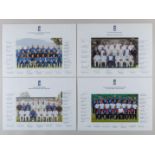 Four England Tour signed team photographs