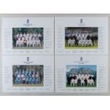 Four England Tour signed team photographs