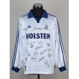 White Tottenham Hotspur autographed replica long-sleeved shirt, 1999-2001
