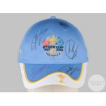 Sky blue and white 2008 Ryder Cup Valhallah cap with five autographs