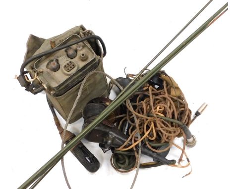 A British Army radio set, with associated headphones, etc. 