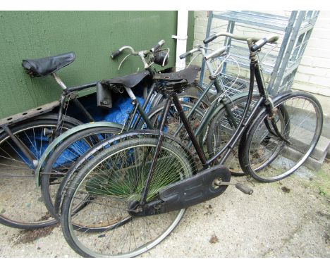 Three vintage bicycles. 