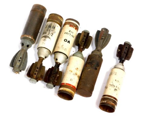 A selection of British Army mortar rounds. 