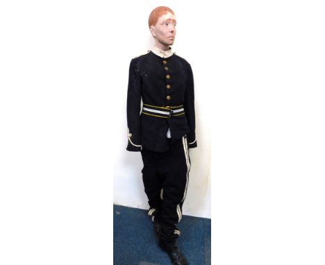 A male mannequin wearing World War I period Army Service Corps dress uniform. 