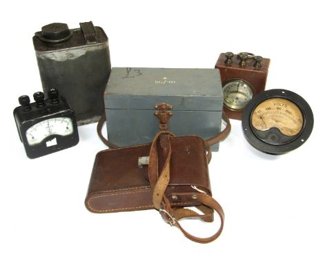 A replacement bulb case 5G/311, Kodak folding camera, voltmeters, and oil can. (6)