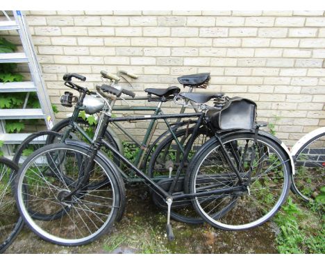 Three vintage bicycles. 