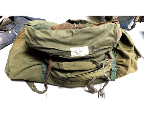 A British Army camouflage sleeping bag, dated 1955. 