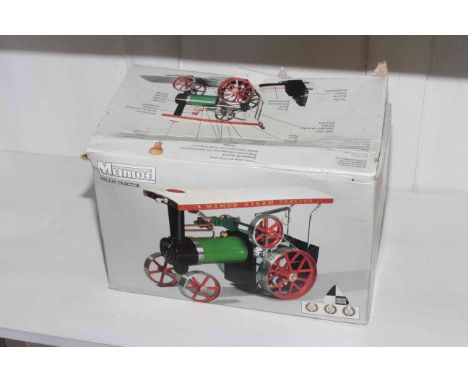 Mamod steam tractor with box.