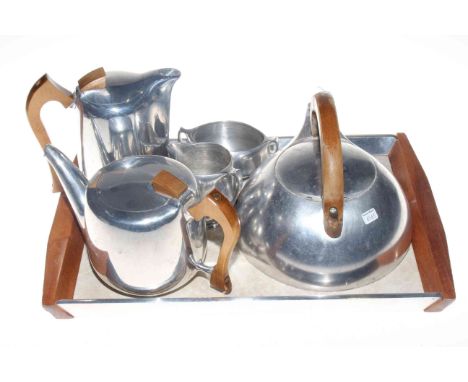 Picquot tea service with kettle and tray.