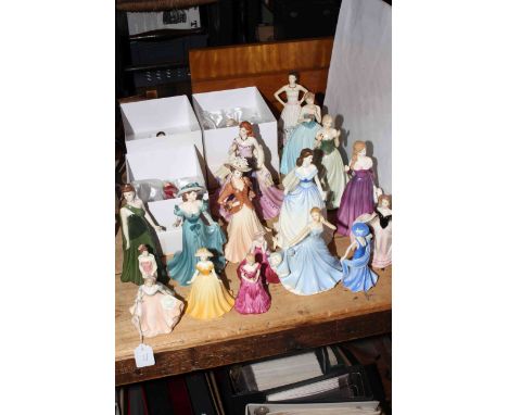 Collection of twenty Coalport, Royal Doulton, Worcester and other lady figures.