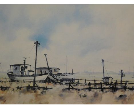 •Robin Franklin (20thC). Houseboats, artist signed limited edition print, 236/750, Fidelity prints, 31cm x 38cm.