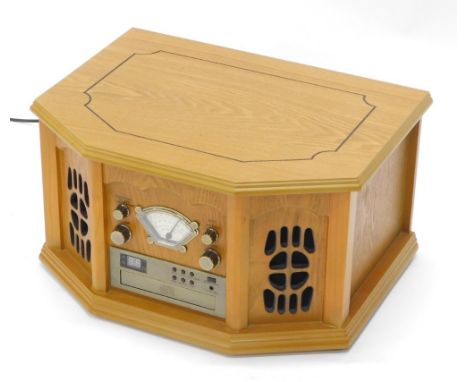 A vintage style record/cd player.