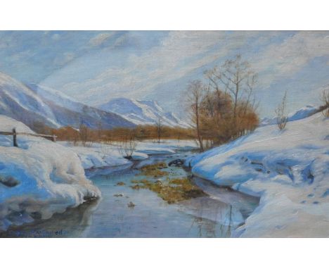 Cop. Peder Mork Monsted by R Berli; Vor Fruhlingstag in Engedin/Early Spring in England, oil on canvas, signed, titled verso,