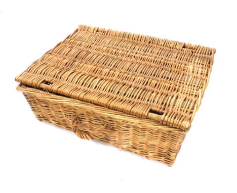 A wicker picnic hamper, 49cm wide. 
