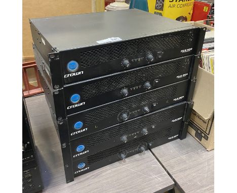 5 x CROWN XLS 602 POWER AMPLIFIER UNTESTED (AS SEEN)