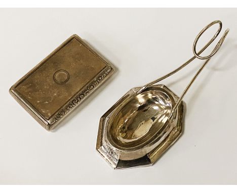 HM SILVER PIPE REST &amp; HM SILVER SNUFF BOX 1864 - 5 OZS APPROX