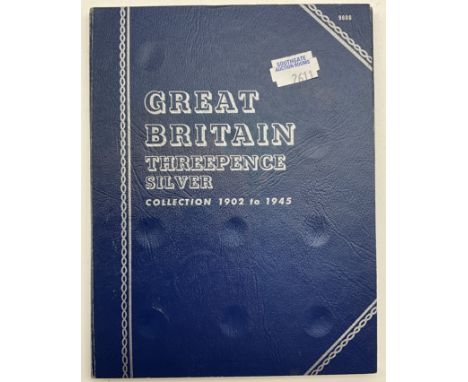 GREAT BRITAIN THREEPENCE SILVER COLLECTION 1902 TO 1945