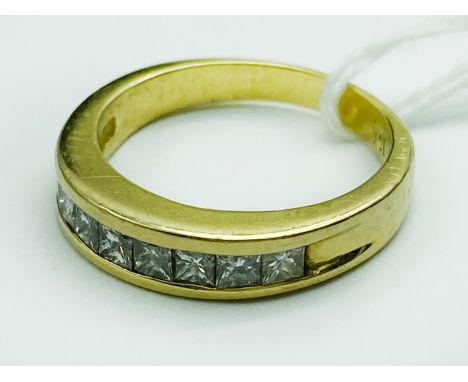 18CT GOLD & DIAMOND RING SIZE O APP. WEIGHT 5.8 GRAMS 