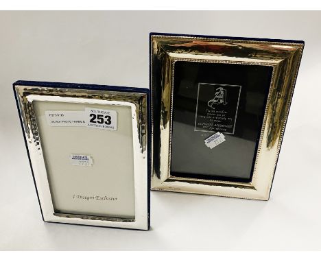 SILVER PHOTO FRAME &amp; 1 OTHER - 20.5 X 15.5 CMS APPROX &amp; 18 X 13 CMS APPROX