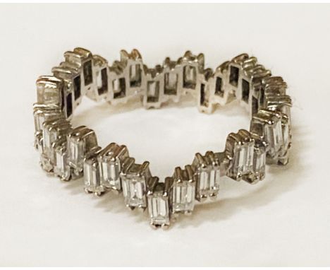 BAGUETTE CUT DIAMOND RING SIZE M - 3.6 GRAMS APPROX