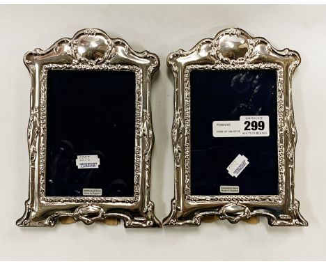 PAIR OF HM SILVER PHOTO FRAMES - 22CMS (H) X 14CMS (W) APPROX