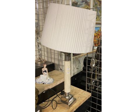 CHROME &amp; RESIN COLUMN TABLE LAMP - 66 CMS (H) APPROX EXCLUDING SHADE