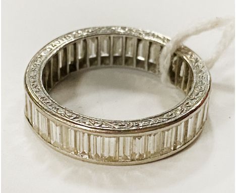 BAGUETTE CUT DIAMOND RING SIZE M - 5.18 GRAMS APPROX