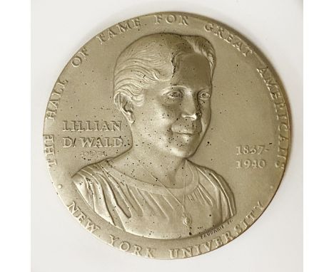 RARE HALLMARKED SILVER MEDAL -&nbsp;THE HALL OF FAME FOR GREAT AMERICANS TO LILLIAN D. WALD (1867-1940)