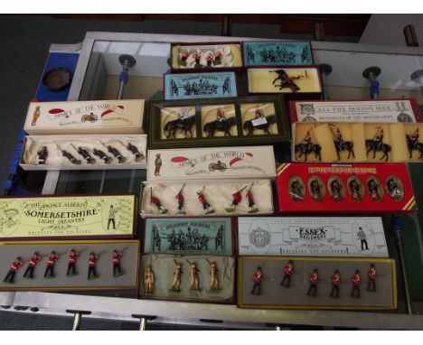 10 boxes of Army regiment soldiers, some Britains. 