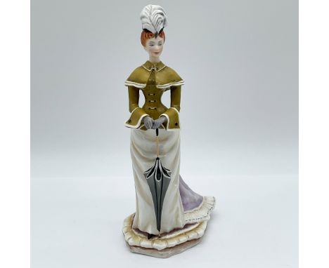 This exquisite Royal Worcester bone china figurine, titled Melanie, is part of the esteemed Victorian Series. Designed by ren