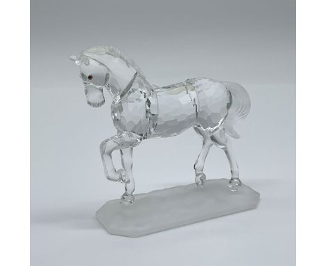 This retired Swarovski crystal Arabian Stallion figurine (item number 221609) was part of the esteemed “Horses on Parade” col