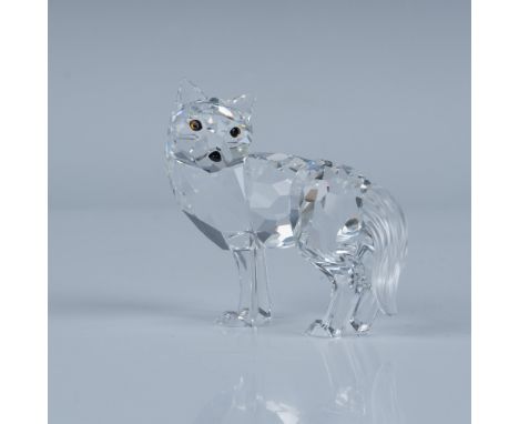 A stunning Swarovski crystal figurine of a wolf, model number 207549, designed by Edith Mair. Introduced in 1996 and retired 