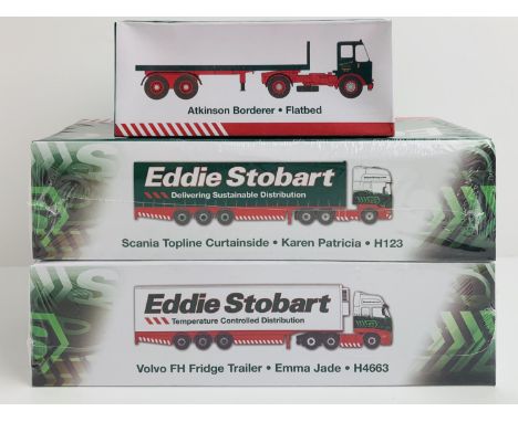 3x Atlas 1:76 Eddie Stobart Diecast Vehicles - Sealed &amp; Boxed. P&amp;P Group 2 (£18+VAT for the first lot and £2+VAT for 