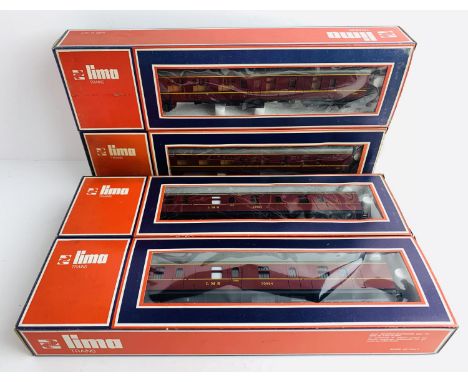 4x Lima OO Gauge Crimson Passenger Coaches - All Boxed. P&amp;P Group 2 (£18+VAT for the first lot and £2+VAT for subsequent 
