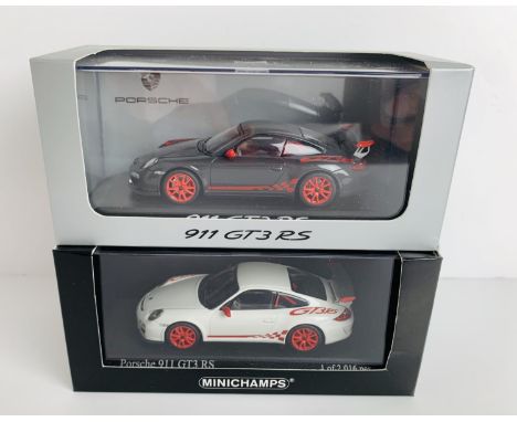 2x Minichamps 1:43 Scale - Porsche 911 GT3 RS 2010 Editions - Both Boxed. P&amp;P Group 2 (£18+VAT for the first lot and £2+V