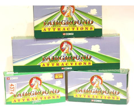 Four boxed Corgi Fairground Attractions models CC20104 Fowler, CC20303 Garrett, CC55104 Diamond and CC10303 AEC. P&amp;P grou
